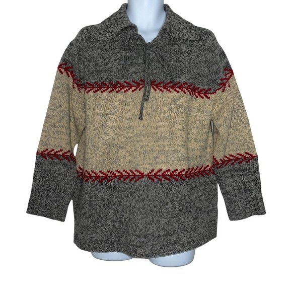 Eddie Bauer Vintage Y2K 100% Lambswool Christmas Holiday Pullover Sweater M - Picture 1 of 10